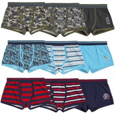 14C926: Infant Boys 3 Pack Trunk Fit Boxer Shorts (2-6 Years)